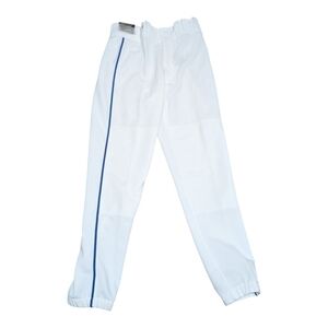 MIZUNO (Men's small) White Baseball Pants with Blue Stripe NWT